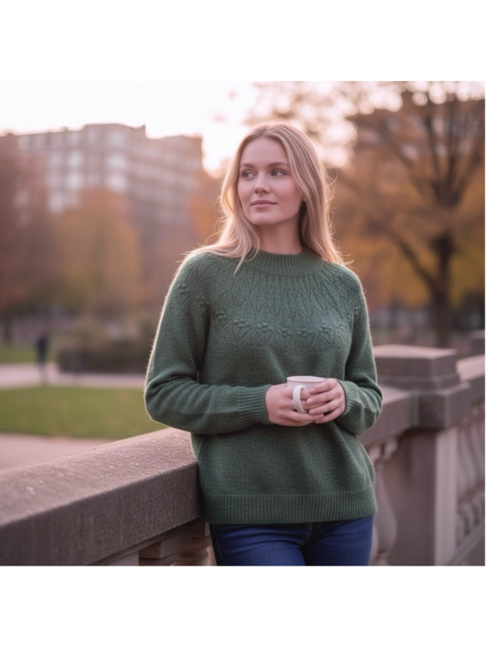RW&CO. Green Mock Neck Sweater Size XS